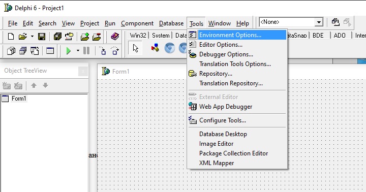 Добавление адресов библиотек chromium в Delphi - выбор в меню Tools - Environment Options